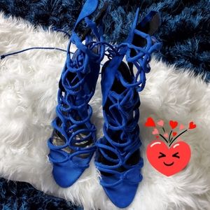 Blue strapp heels
